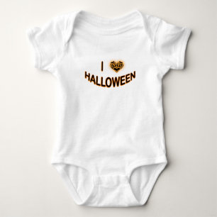 I Love Halloween (Batty Love Heart) Orange Baby Bodysuit