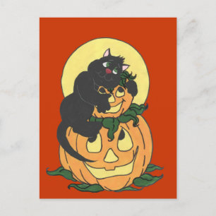 I love Halloween Cat Postcard