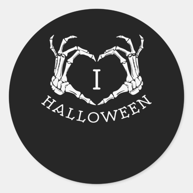 I Love Halloween Classic Round Sticker (Front)