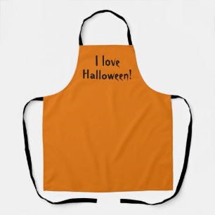I Love Halloween Orange Apron