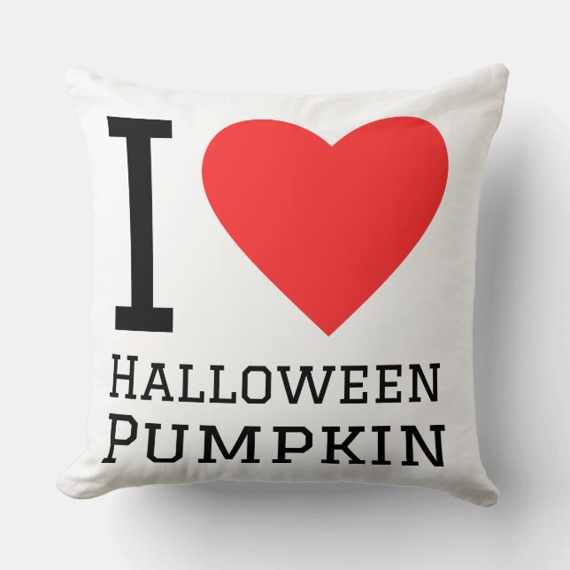 I love Halloween pumpkin  Cushion (Front)
