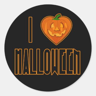 I Love Halloween Stickers