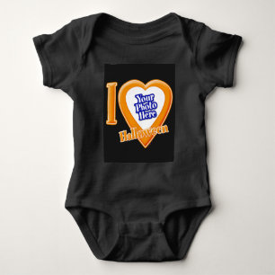 I Love Halloween With Your Photo Baby Bodysuit