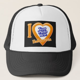 I Love Halloween With Your Photo Trucker Hat