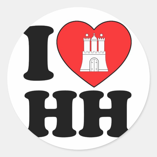 I Love Hamburg (HH) Classic Round Sticker (Front)