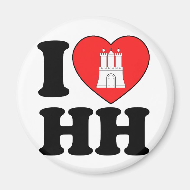 I Love Hamburg (HH) Magnet (Front)