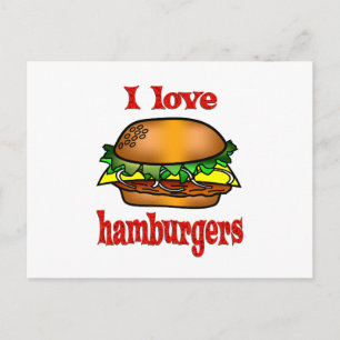 I Love Hamburgers Postcard