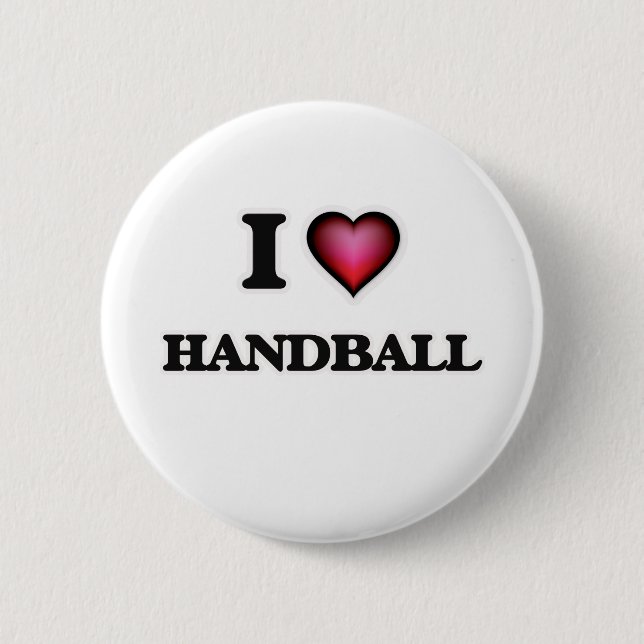 I Love Handball 6 Cm Round Badge (Front)