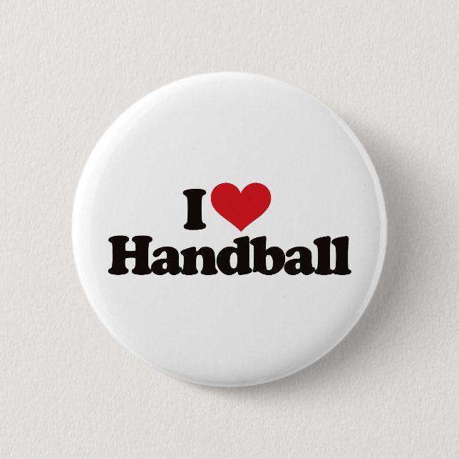 I Love Handball 6 Cm Round Badge (Front)