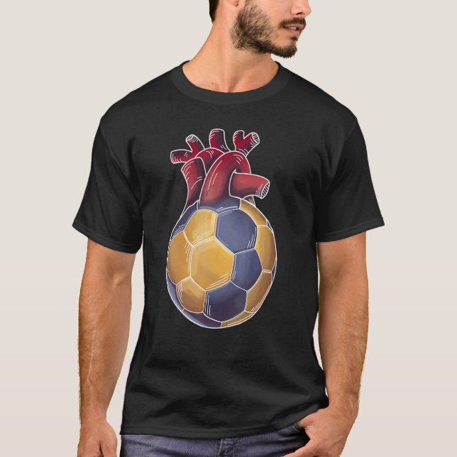 I love Handball Ball Heartbeat for Players and Fan T-Shirt (Front)