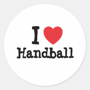 I love Handball heart custom personalised Classic Round Sticker