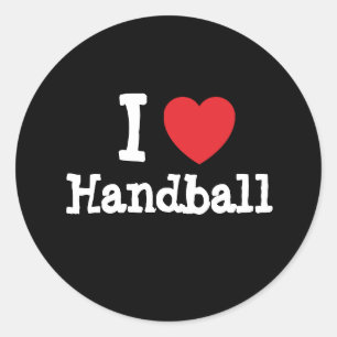 I love Handball heart custom personalised Classic Round Sticker