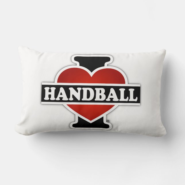 I Love Handball Lumbar Cushion (Front)