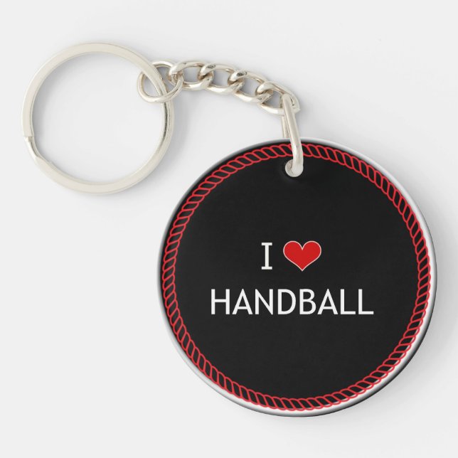 I Love Handball, popular design Key Ring (Front)