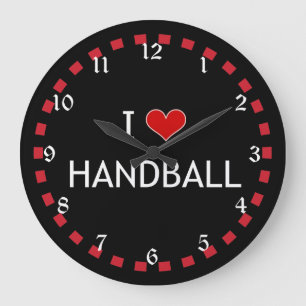 I Love Handball, popular design Large Clock