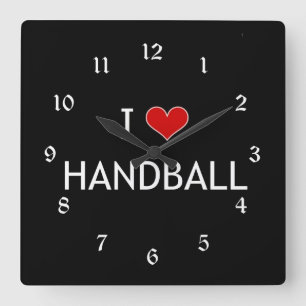 I Love Handball, popular design, Square Wall Clock