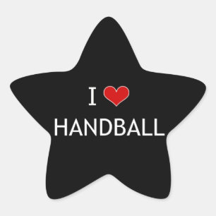 I Love Handball Star Sticker