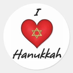 I Love Hanukkah Classic Round Sticker