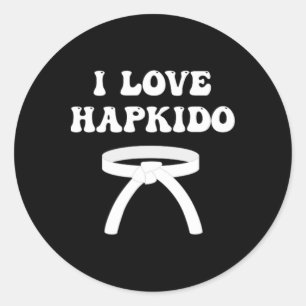 I Love Hapkido Asian Boxing Jiujitsu Kickboxing Lo Classic Round Sticker