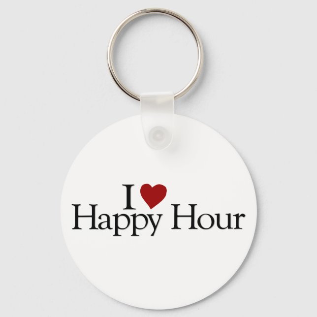 I Love Happy Hour Key Ring (Front)