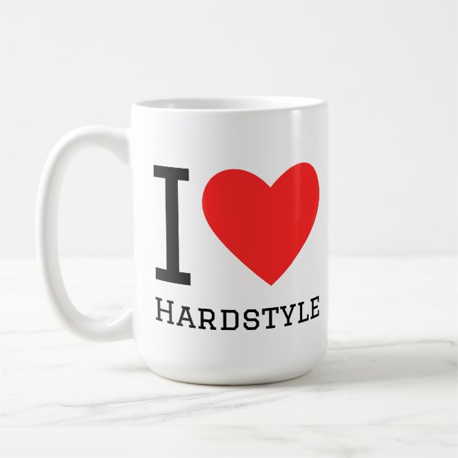 I love hardstyle square sticker coffee mug (Left)