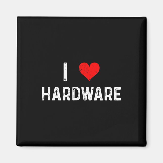I Love Hardware - Heart Pc Gamer Gaming Build Code Magnet (Front)