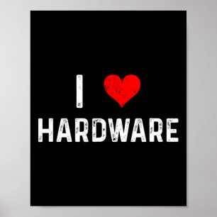 I Love Hardware - Heart Pc Gamer Gaming Build Code Poster