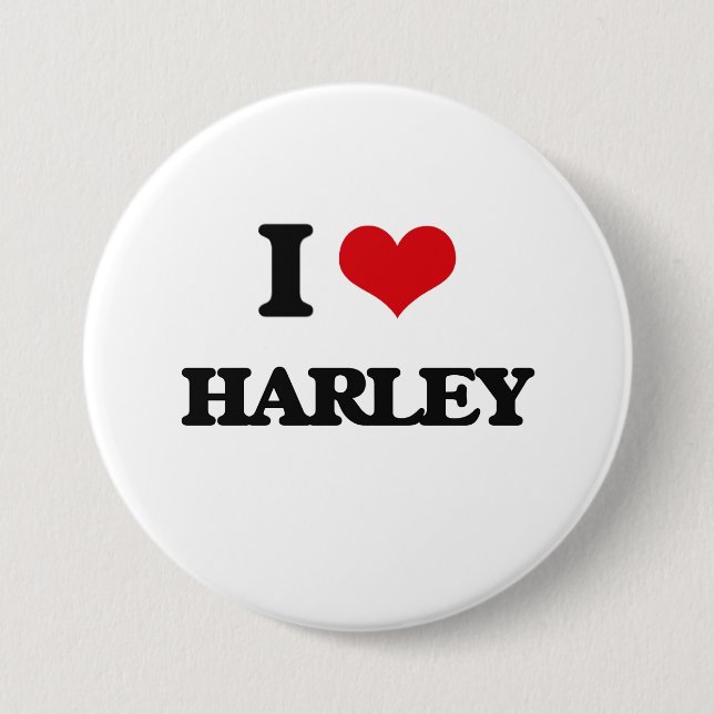 I Love Harley 7.5 Cm Round Badge (Front)