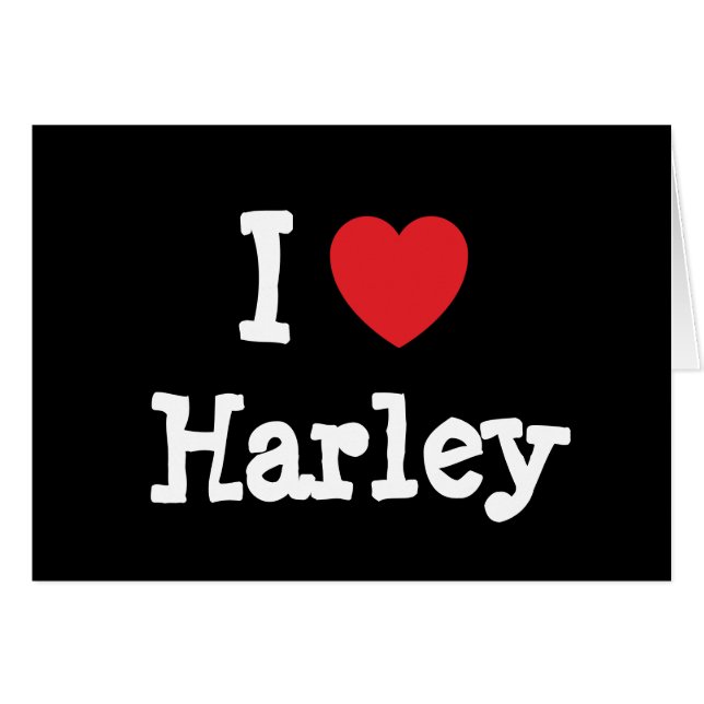 I love Harley heart custom personalised (Front Horizontal)