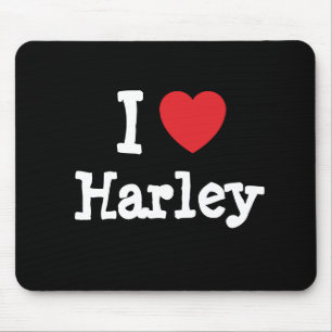 I love Harley heart custom personalised Mouse Pad