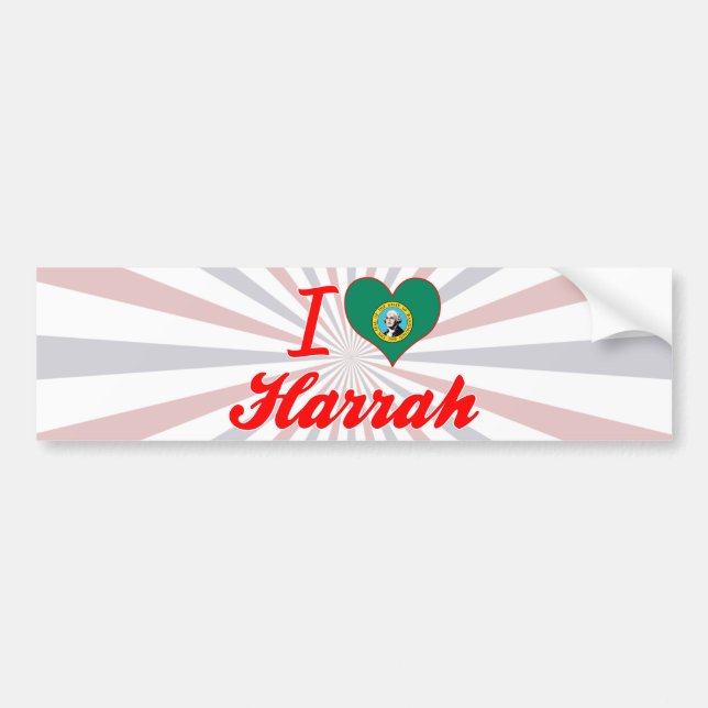 I Love Harrah, Washington Bumper Sticker (Front)