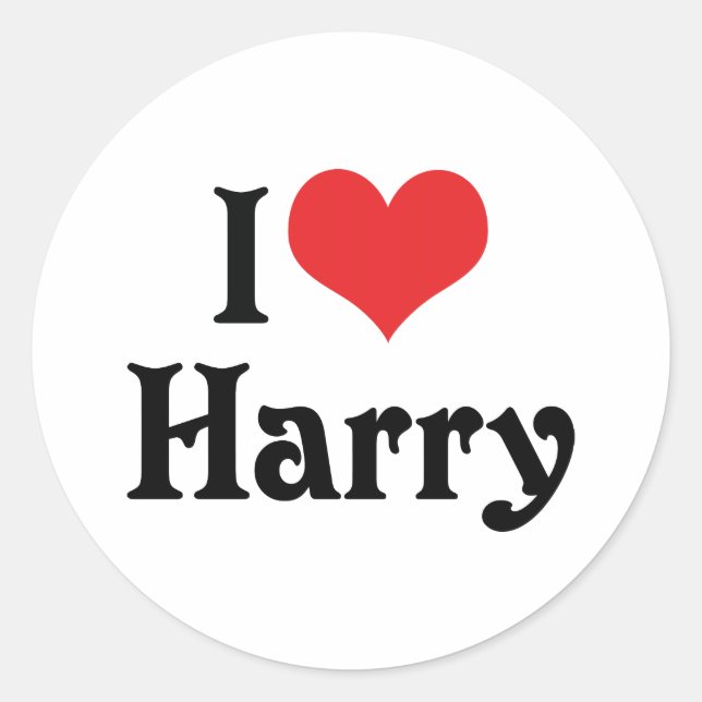 I Love Harry Classic Round Sticker (Front)