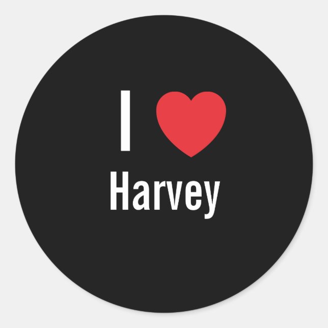 I love Harvey Classic Round Sticker (Front)