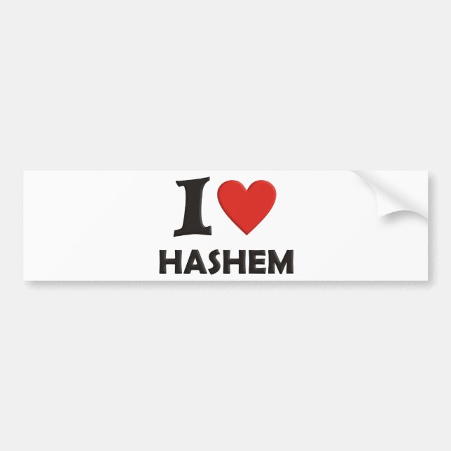 I love Hashem Bumper Sticker (Front)