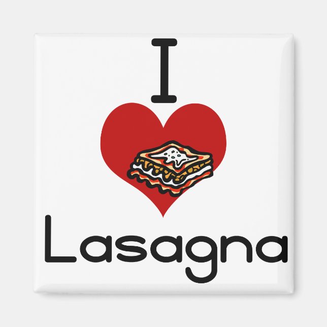 I love-hate lasagne magnet (Front)