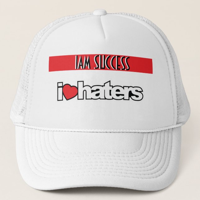 I LOVE HATERS TRUCKER HAT (Front)
