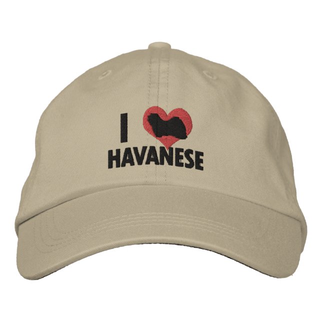 I Love Havanese Embroidered Hat (Front)