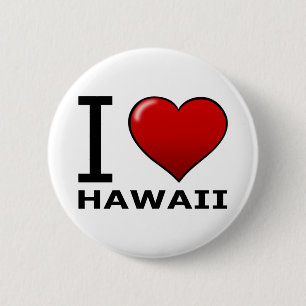 I LOVE HAWAII 6 CM ROUND BADGE