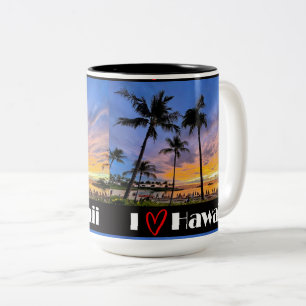 I Love Hawaii Lg Two-Tone Coffee Mug
