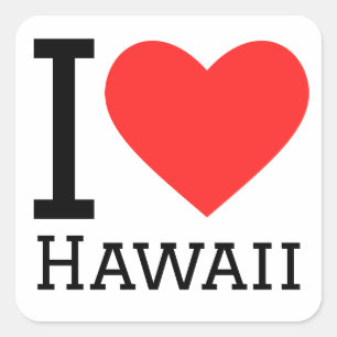 I love Hawaii Square Sticker