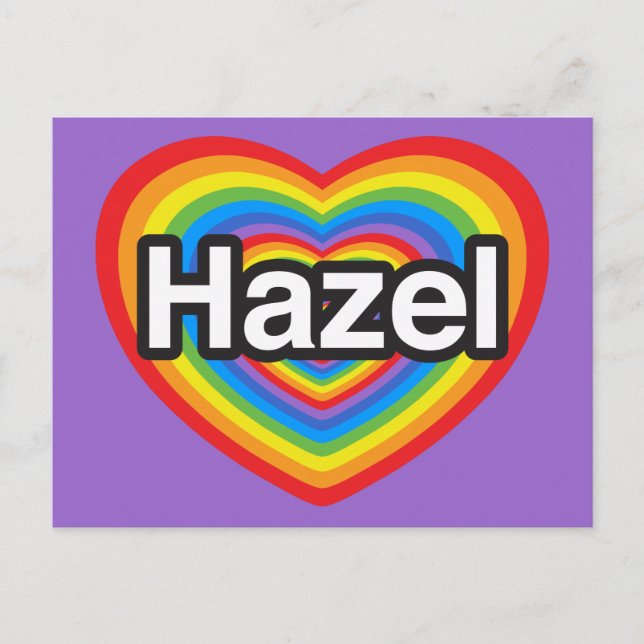 I love Hazel. I love you Hazel. Heart Postcard (Front)