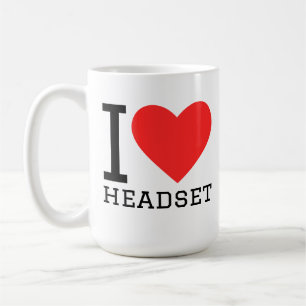 I love headset coffee mug