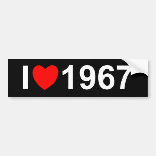 I Love (Heart) 1967 Bumper Sticker