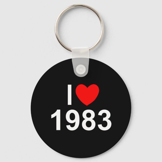 I Love (Heart) 1983 Key Ring (Front)
