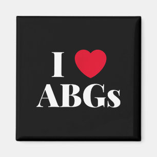 I Love Heart Abgs T Shirt Gift Valentines Day Abg Magnet
