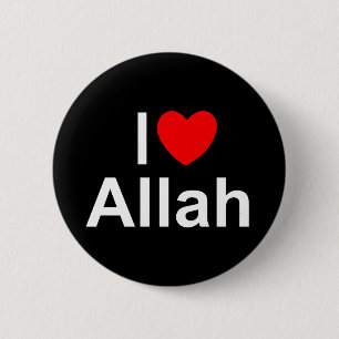 I Love (Heart) Allah 6 Cm Round Badge