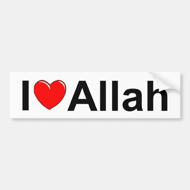 I Love (Heart) Allah Bumper Sticker (Front)