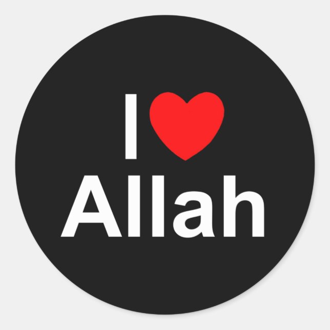 I Love (Heart) Allah Classic Round Sticker (Front)