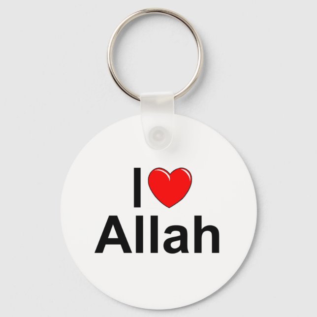 I Love (Heart) Allah Key Ring (Front)