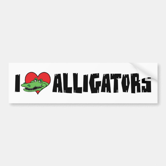 I Love Heart Alligators Bumper Sticker (Front)